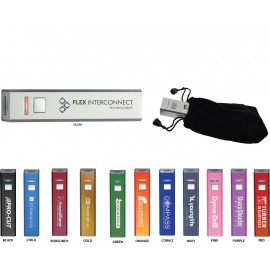 Promotional 2600 mAh Power Bank with Black Velvet Pouch