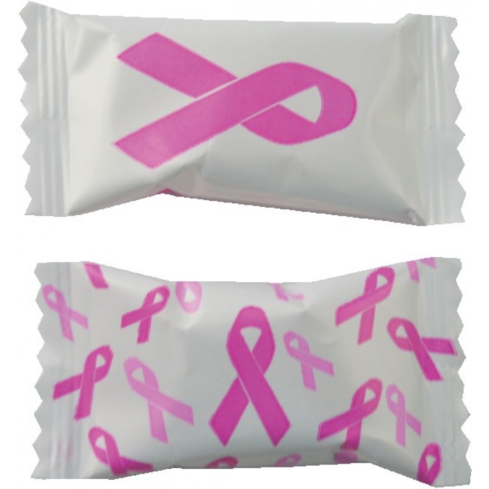 Assorted Sour Candies in Pink Ribbon Wrapper Custom Imprinted Assorted Sour Candies in Pink Ribbon Wrapper Custom Imprinted