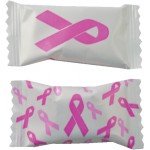 Assorted Sour Candies in Pink Ribbon Wrapper Custom Imprinted