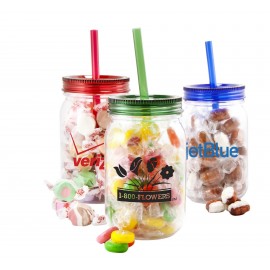 Mason Jar with Salt Water Taffy Logo Printed