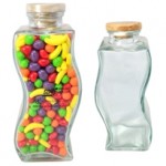 Wave Shape Glass Jar Large w/Hard Candy Custom Branded