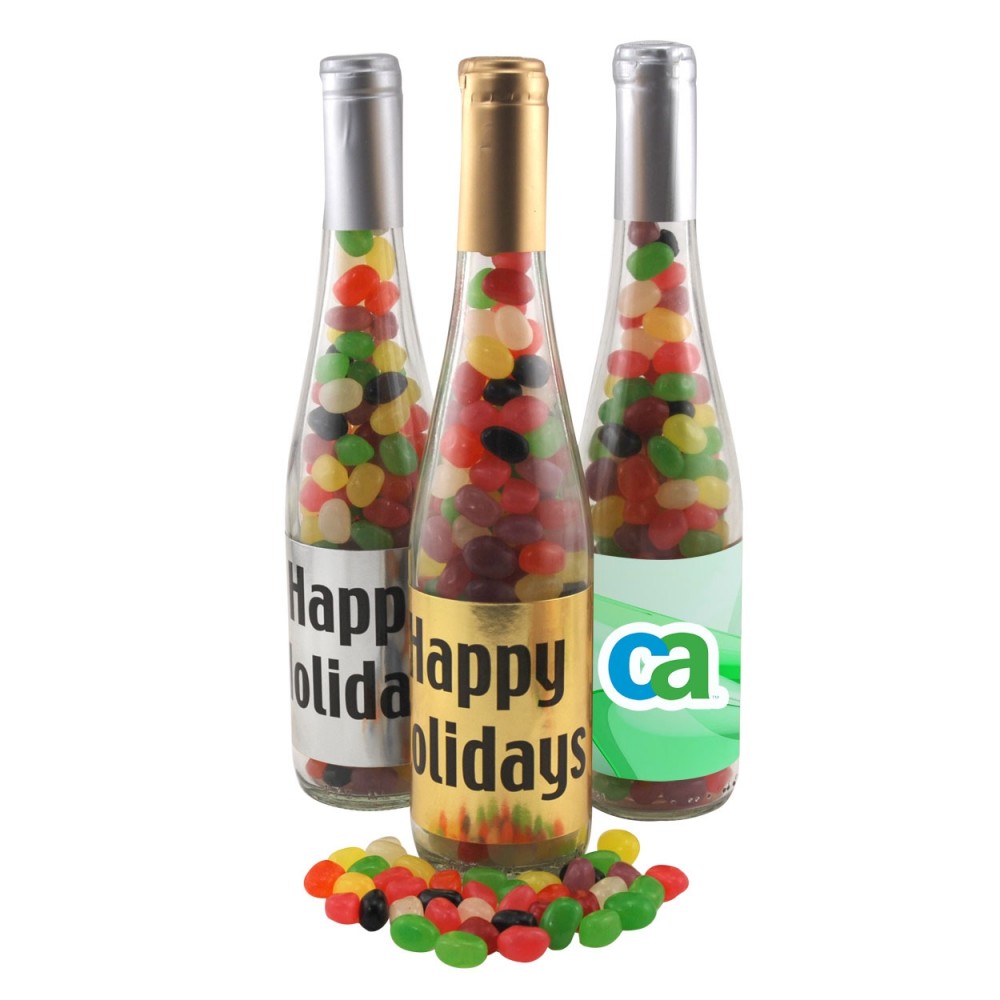 Logo Printed Champagne Bottle w/Jelly Beans