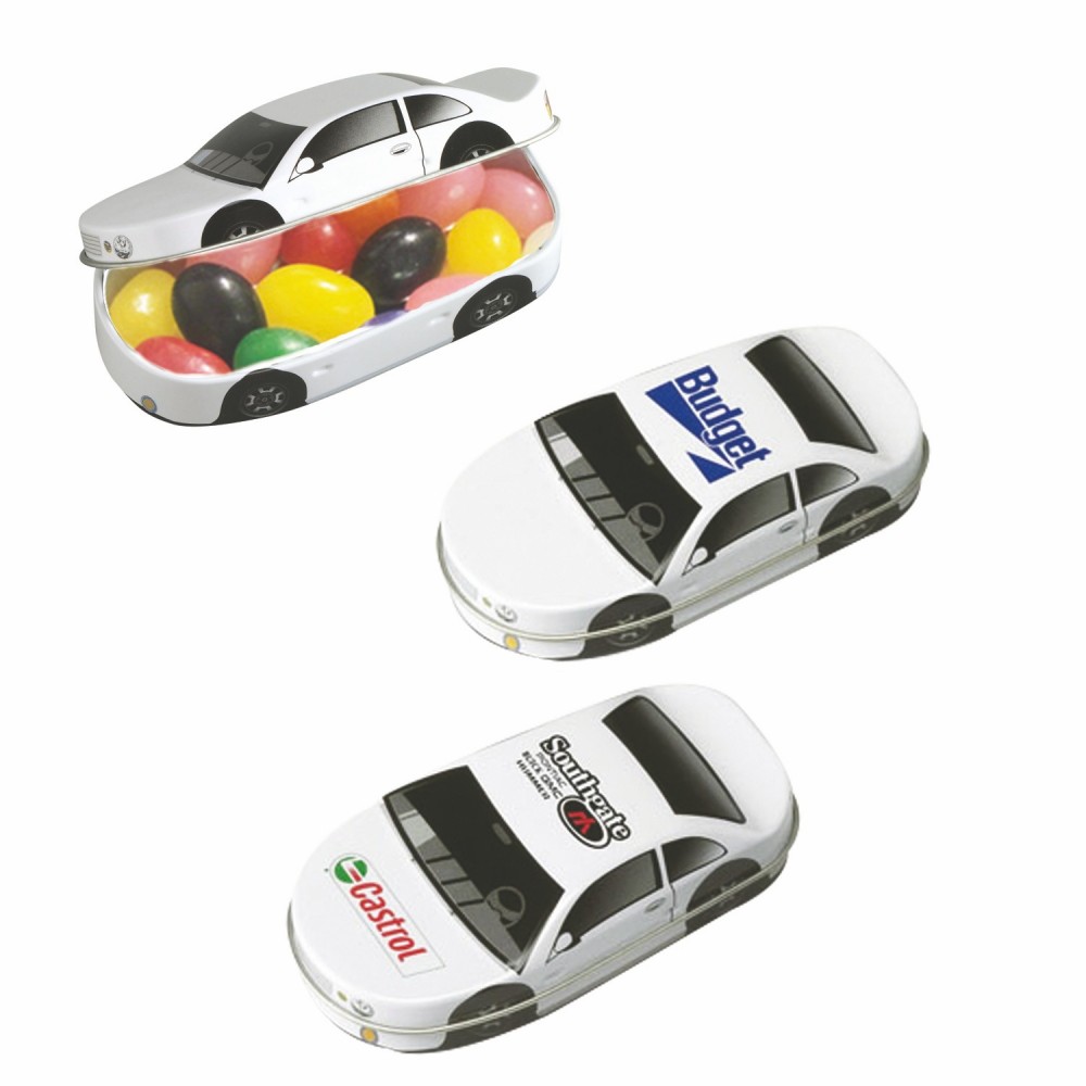 Custom Imprinted Race Car Tin w/ Assorted Jelly Beans