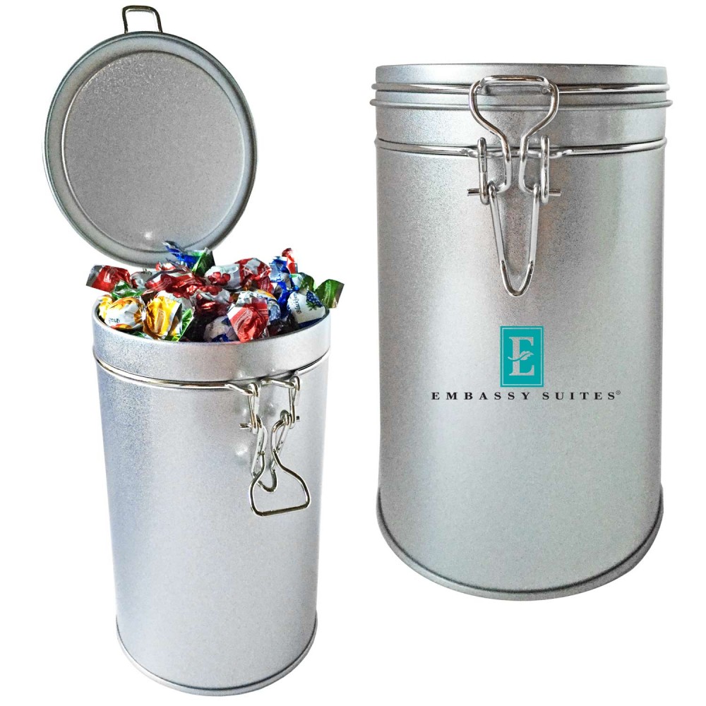 Promotional Air Tight Canister Tin Container Filled Hard Candy Promotional Air Tight Canister Tin Container Filled Hard Candy