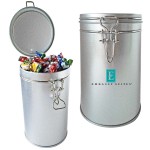 Promotional Air Tight Canister Tin Container Filled Hard Candy