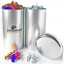 Big Canister Tin Filled w/ Hard Candy 2.5 Lbs. Logo Printed
