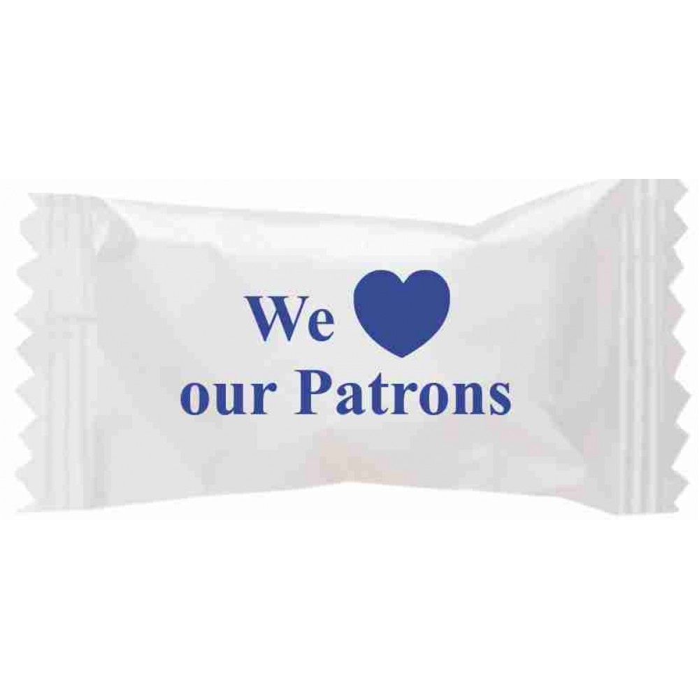 Custom Branded Assorted Sour Candies in "We Love our Patrons" Wrapper