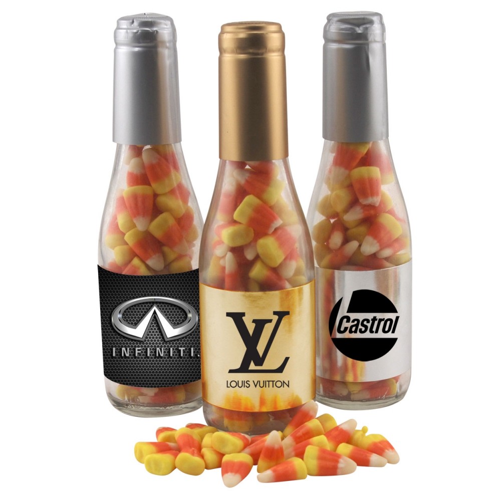 Custom Imprinted Champagne Bottle w/Candy Corn Custom Imprinted Champagne Bottle w/Candy Corn