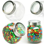 Desktop Jar Large See Thru Lid w/ Fillings Logo Printed