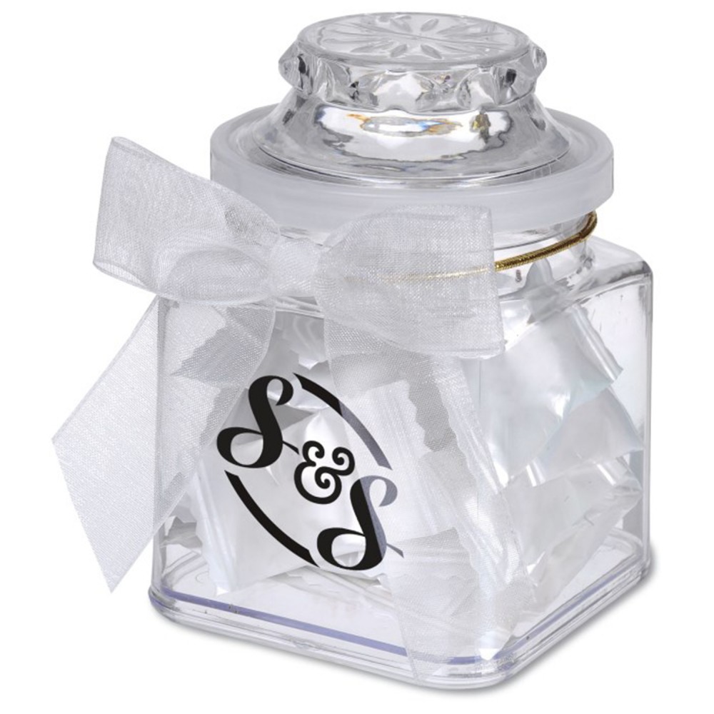 Promotional 8 Oz. Plastic Jar w/ Personalized Candies Promotional 8 Oz. Plastic Jar w/ Personalized Candies