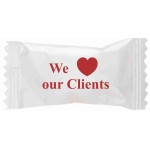 Logo Printed Assorted Sour Candies in "We Love our Clients" Wrapper