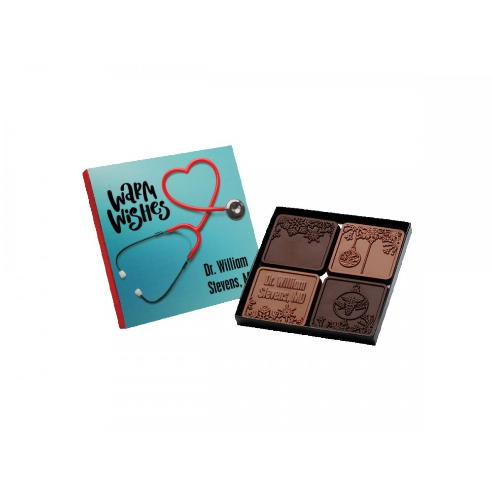 4-Piece Chocolate Ensemble Gift Set with Classic Custom Packaging with Logo