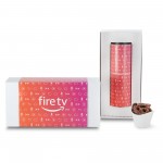 Logo Branded 8" Single Snack Tube Gift Box - Milk Chocolate Sprinkled Pretzels