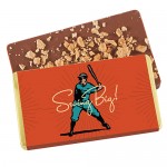 Logo Branded Foil Wrapped Belgian Chocolate Bar w/ Toffee Topping