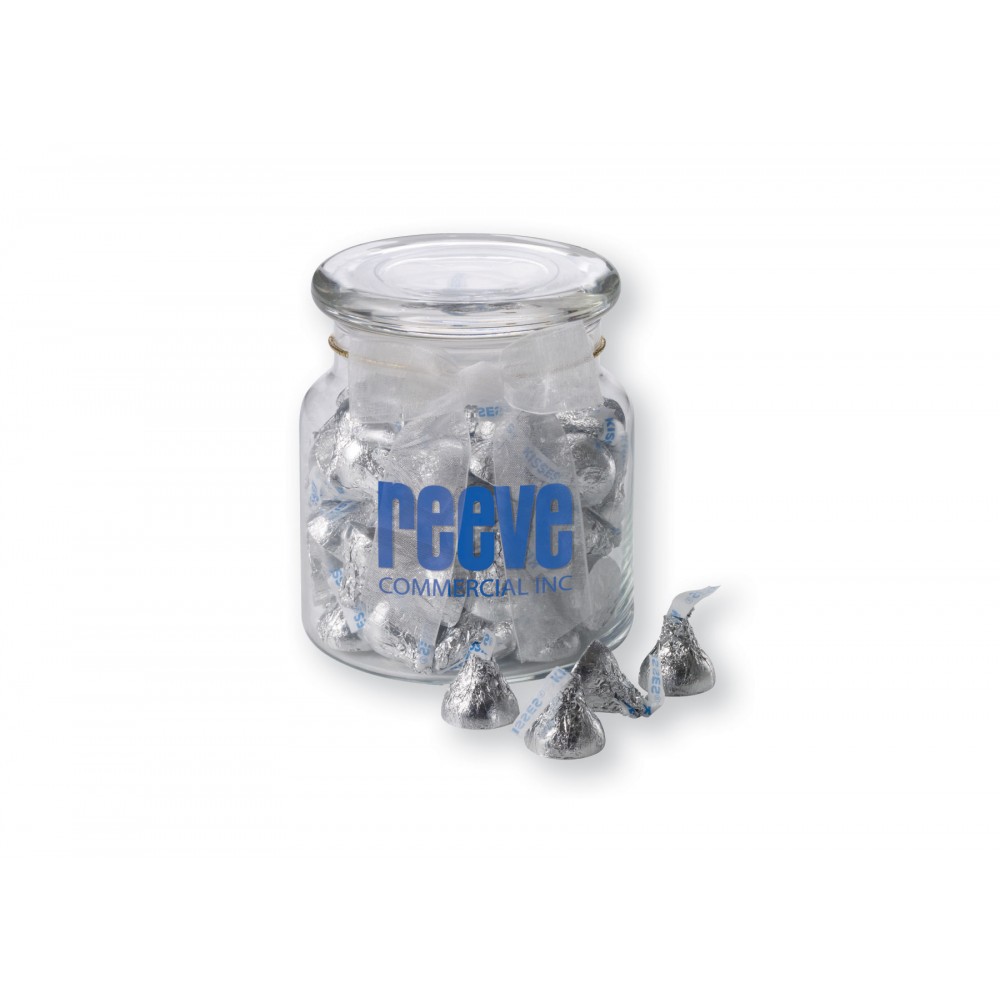 Custom Printed 22 Oz. Glass Jar w/ Hershey's Chocolate Kisses Custom Printed 22 Oz. Glass Jar w/ Hershey's Chocolate Kisses