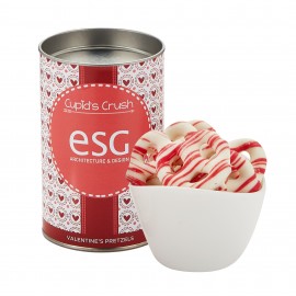 4" Valentine's Day Snack Tubes - Valentine's Pretzels Logo Printed