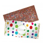 Logo Branded Foil Wrapped Belgian Chocolate Bar w/ Rainbow Nonpareil Sprinkles