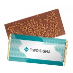 Foil Wrapped Belgian Chocolate Bar w/ Toffee Topping Custom Imprinted