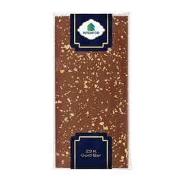 Custom Printed 3.5 Oz. Elegant Belgian Chocolate Bar w/ 23K Gold Flakes