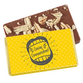 Foil Wrapped Belgian Chocolate Bar w/ Potato Chip Topping Logo Printed