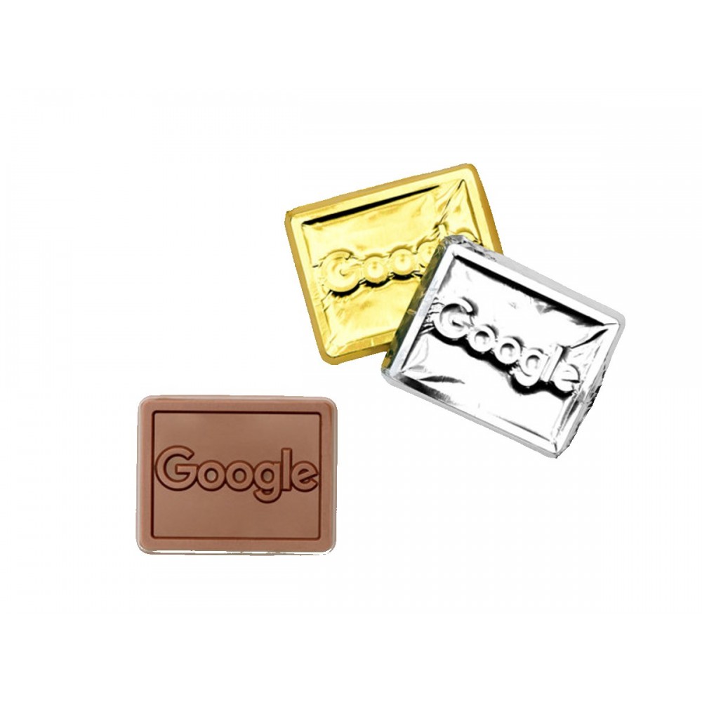 Premium Custom Foil-wrapped Chocolate Rectangle with Logo