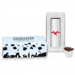 Custom Imprinted 8" Single Snack Tube Graduation Gift in Mailer Box - Milk Chocolate Almonds