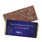 Foil Wrapped Belgian Chocolate Bar w/ Holiday Nonpareil Sprinkles Logo Printed
