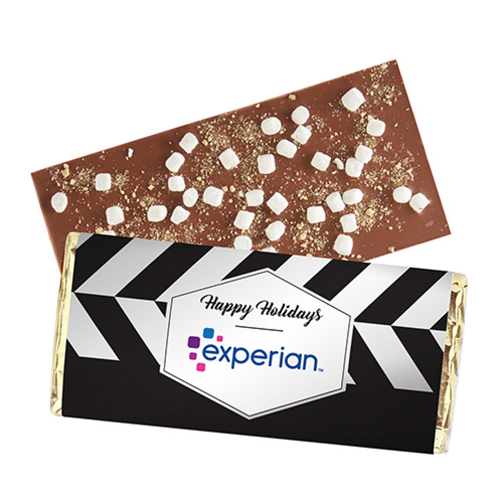 Foil Wrapped Belgian Chocolate Bar w/ S'mores Topping Logo Printed