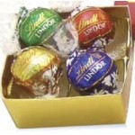 Swiss Chocolate Lindor Truffles (4) - Ballotin Box Logo Printed