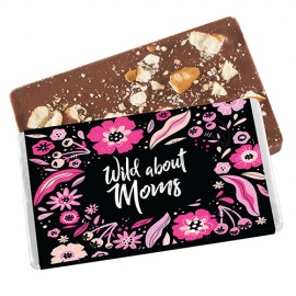 Foil Wrapped Belgian Chocolate Bar w/ Salted Pretzel Topping Logo Printed