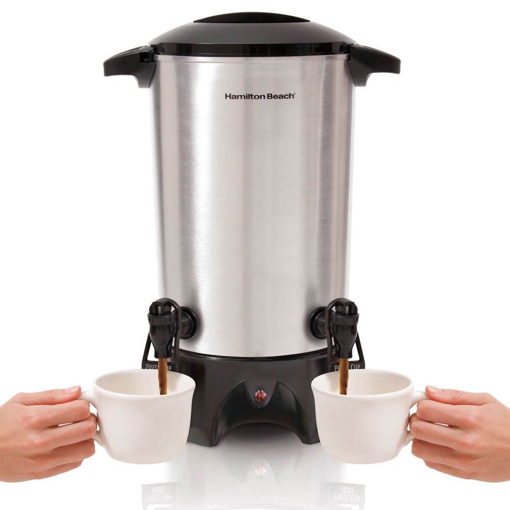 Logo Branded Hamilton Beach 45-Cup Dual Spout Urn Logo Branded Hamilton Beach 45-Cup Dual Spout Urn