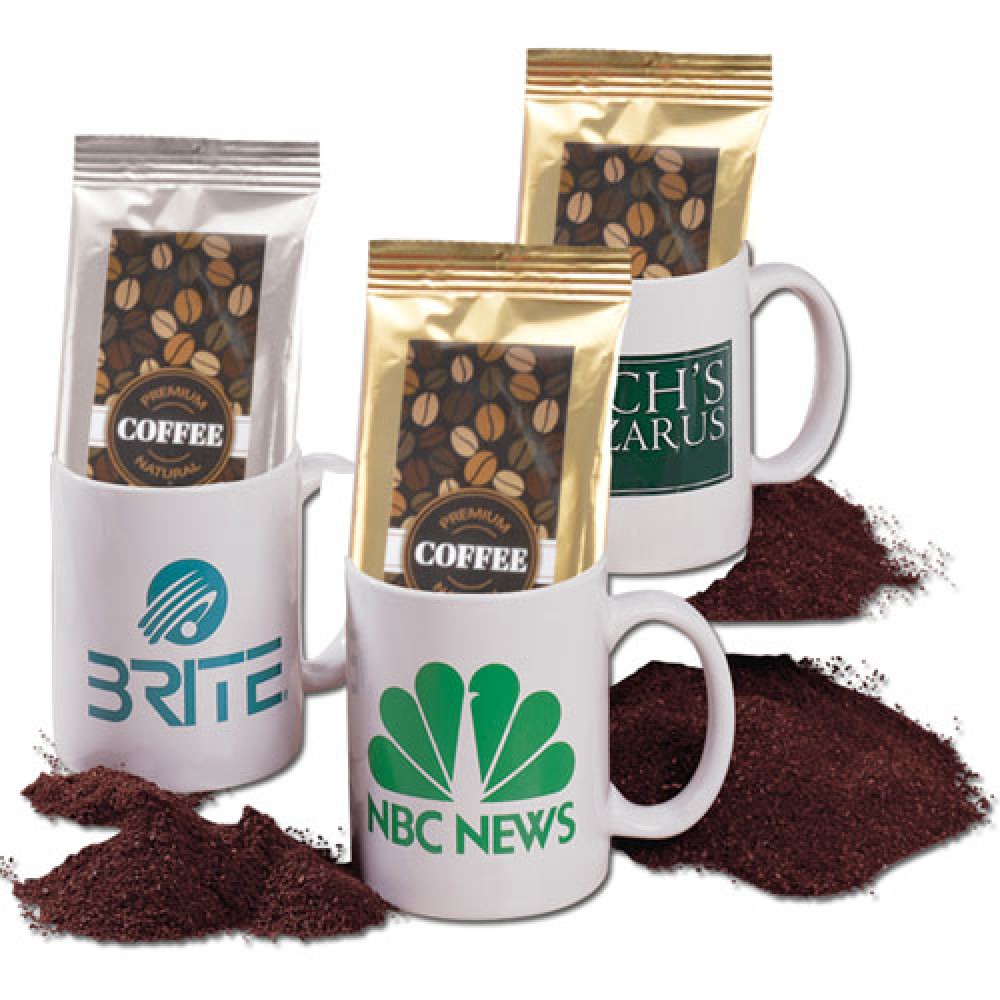 Promotional Coffee Mug w/Coffee Pack