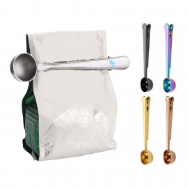 Stainless Steel Coffee Scoop w/Bag Clip with Logo