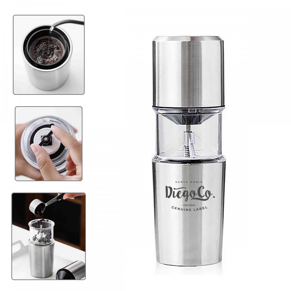 Promotional Portable Electric Burr Coffee Bean Grinder With Cup