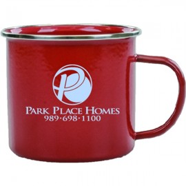 17 Ounce Enamel Steel Campfire Mug with Logo  17 Ounce Enamel Steel Campfire Mug with Logo