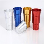 Custom Colored Party Cup Promotional Disposable Aluminum Drinking Cup Beer Metal Tumbler with Logo
