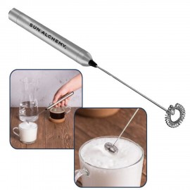 Stainless Handheld Milk Frother with Logo  Stainless Handheld Milk Frother with Logo