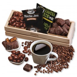 Wooden Crate w/Chocolate & Coffee with Logo