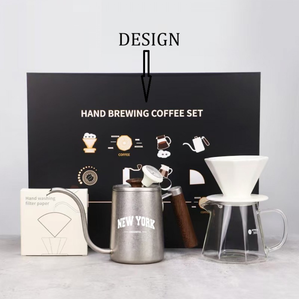 7-In-1 Pour Over Coffee Maker Set with Logo