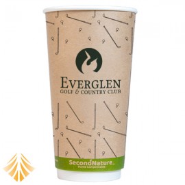 SecondNature Custom Compostable 20oz Kraft Double Wall Hot Cup with Logo
