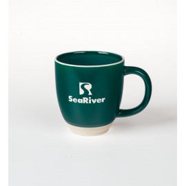 14 Oz. Individually Boxed Green Sunrise Ceramic Mug with Logo