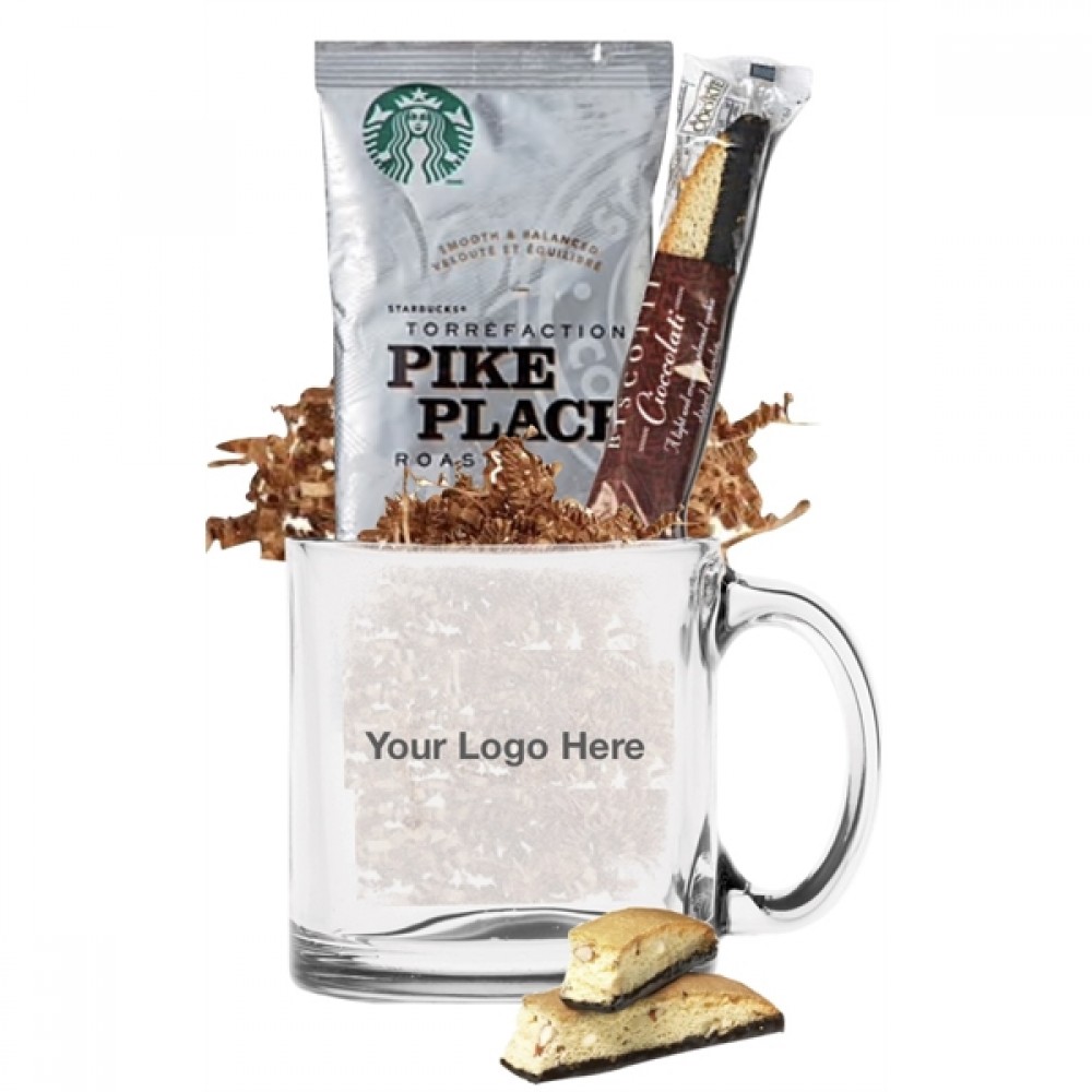 Customized Starbucks Coffee & Cookie in Glass Coffee Mug
