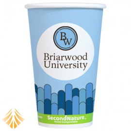SecondNature Custom Compostable 16oz Hot Paper Cups with Logo