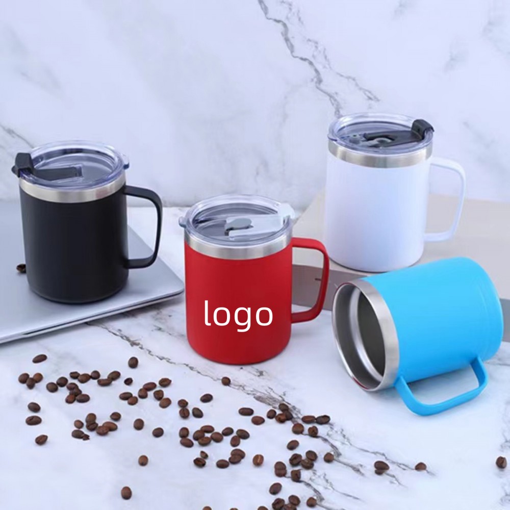 Tumbler with Handle - Double Wall Vacuum Duracoated Insulated Mug For Travel, Camping, Office, Outdo with Logo