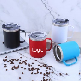 Tumbler with Handle - Double Wall Vacuum Duracoated Insulated Mug For Travel, Camping, Office, Outdo with Logo  Tumbler with Handle - Double Wall Vacuum Duracoated Insulated Mug For Travel, Camping, Office, Outdo with Logo