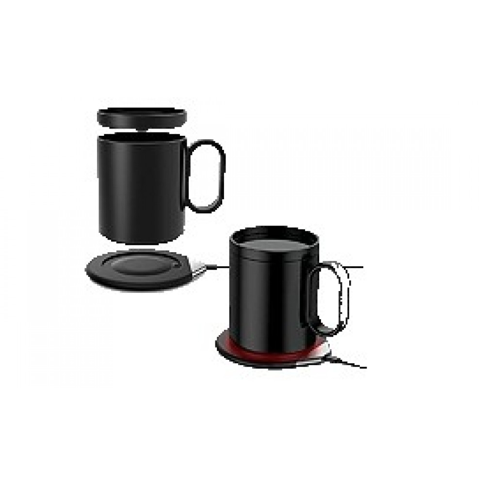Cafe Jug Heating Mug/ Wireless Charger with Logo Cafe Jug Heating Mug/ Wireless Charger with Logo