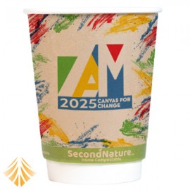 Personalized SecondNature Custom Compostable 12oz Kraft Double Wall Hot Cups