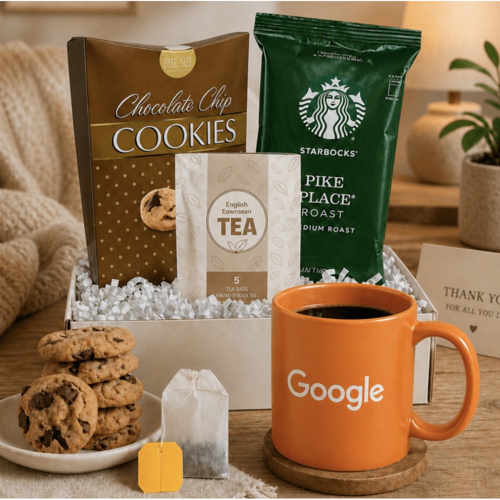 Coffee & Tea Break Gift Box with Branded Mug with Logo