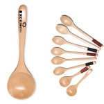 Long Handle Cooking Spoon Wooden with Logo