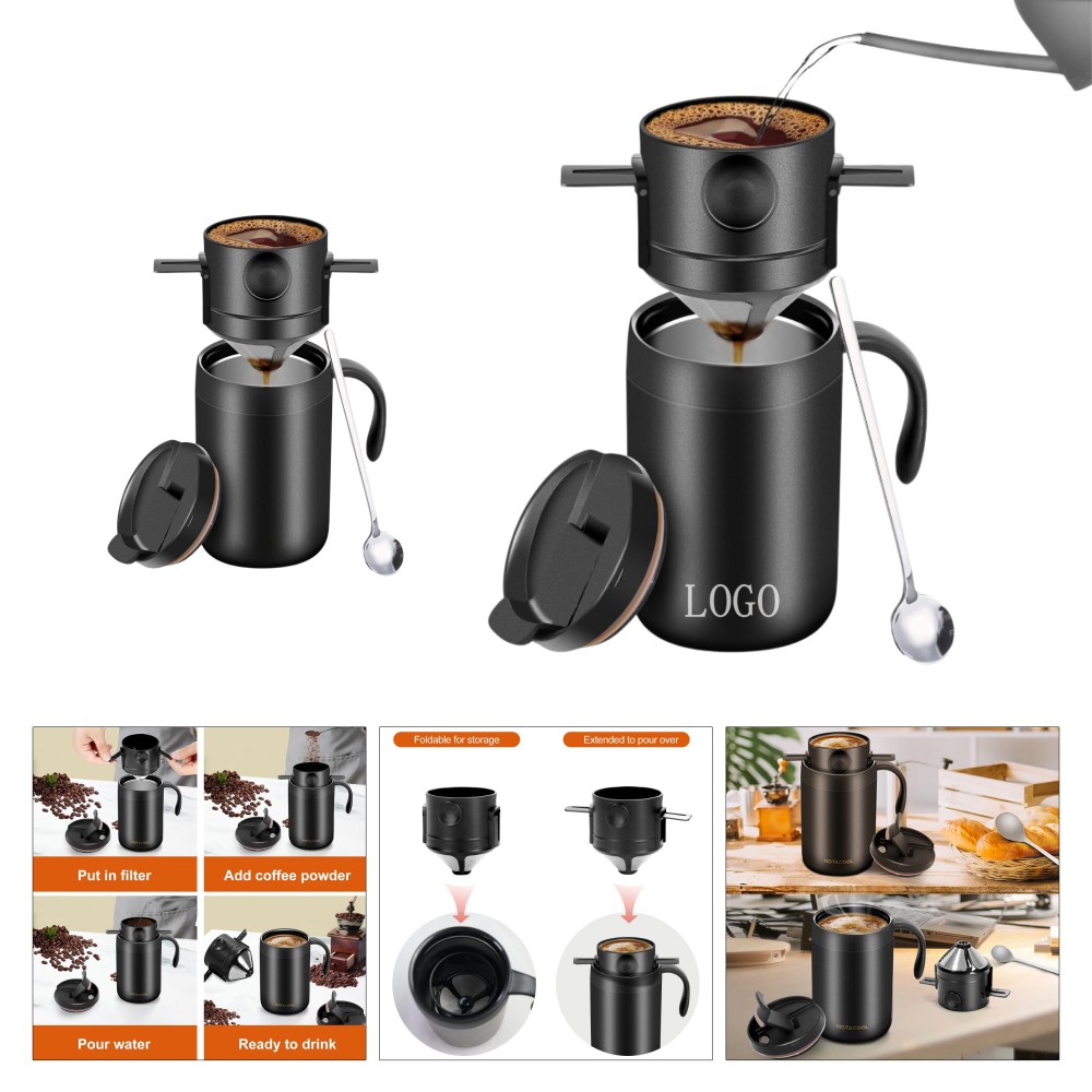 Portable Stainless Steel Drip Coffee Set with Logo